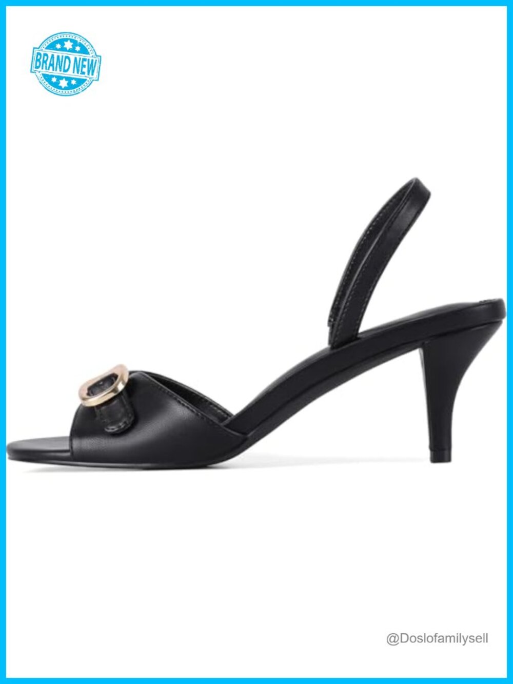 Women's Slingback Kitten Heel Sandals Open Toe Ankle Strap Dress Heels